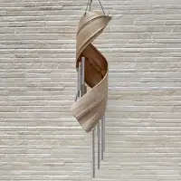 Llamador De Angel Importado Indonesia Con Bamboo Remolino Marrón Claro