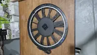 Reloj Importado Gigante De Pared Con Luz Deco Madera Negro
