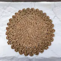 Plato De Sitio Individuales Importado 35 Cm Seagrass Marrón Claro