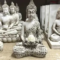 Buda Loto Apto Exterior Portavela Resina Pushkar Tienda Blanco