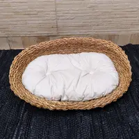 Puf 40cm Natural Con Almohadon Ideal Para Mascota Deco Fiaca Marrón Claro