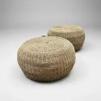 Juego X 2 Unidades Puf 65 Cm Fibra Nartural  Banco-mesa-zen Marrón