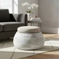 Puff De Resina Sin Patas De 45x55 Cm Importado Modelo 1