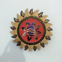 Espejos Importados Indonesia 30 Cm Sol Y Luna Con Madera Zen