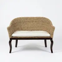 Sillon Doble De Indonesia Seagrass Y Madera Pushkar Tienda Marrón