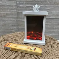 Fanal Simil Fuego 25 Cm Farol Con Panatalla Led Pila O Usb