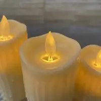 Juego 3 Velas Led C Movimiento Importadas De 7-9-11cm A Pila Vela Led X3