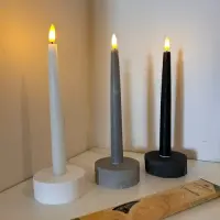 Juego X3 Portas Velas De Concreto Importadas Decorativo Gris/blanco/negro