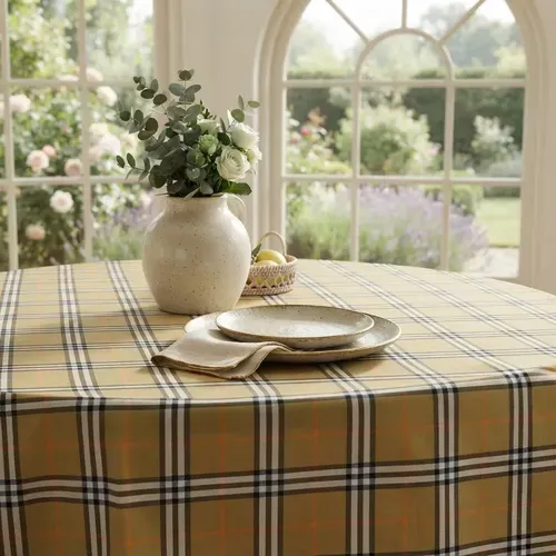 Mantel Poliester 1.50x2.50 Country Pushkar Tienda Importado Marrón Claro