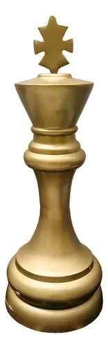 Pieza De Ajedrez Decorativa Rey Aluminio Importado Oriente Dorado Oscuro