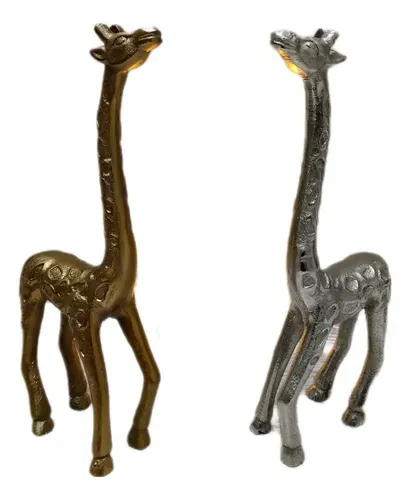 Estatuilla Jirafa Aluminio Import Oriente Deco Hogar 25 Cm