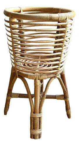 Maceta Pushkar Tienda Redonda 55 Cm Bamboo Importado Rattan Marrón Claro Bamboo Y Rattan