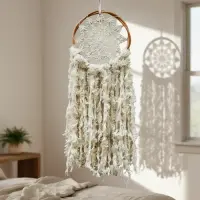 Atrapasueños Importado Indonesia Diseño Crochet 85 Cm