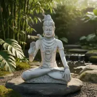 Estatuilla Shiva Traida Indonesia Apto Exterior Zen Blanco