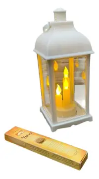 Farol Fanal Zen 3 Velas Led Incluidas 35cm Deco Oriente Zen