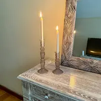 Candelabro Importado Para Velas Vidrio Pushkar Tienda Deco Transparente