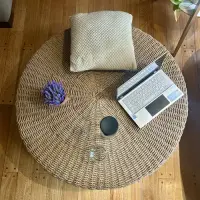 Mesa Nórdica De Apoyo Ratona Arrimo Grande De Fibra Natural Marrón