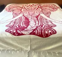 Manta Hindu Rustica Estampada Algodon India 2 Pl Hilado Fino