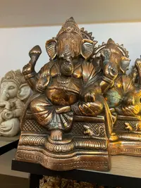 Estatuilla De Ganesha 30cm D Alto Bañada En Bronce Importada Modelo 2