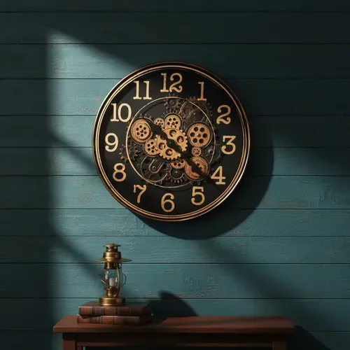 Reloj Importado De Pared Grande Decoración Living Comedor Marrón