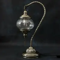Velador Turco Otomano Importado Decoración Pushkar Tienda Plateado Transparente