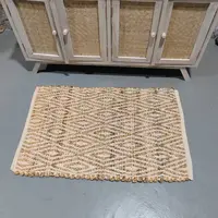 Alfombra Importada De India 100% Artesanal Tejida En Yute 90 Cm 60 M Beige