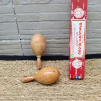 Maraca Artesanal Madera Importada Oriente Circulos Chica Marrón Claro