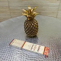 Juego X 2 Piñas O Ananas Decorativas Importadas Ortiene 20cm Plateado Y Dorado