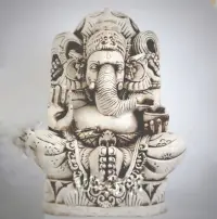 Estatua Diosa Ganesha De Jardin De 50cm Resina Apto Exterior Blanco