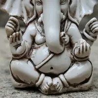Estatuilla Ganesha 14 Cm Resina Traida D India Apto Exterior Blanco