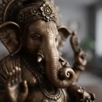Estatuilla De Ganesha 30cm D Alto Bañada En Bronce Importada Modelo 1