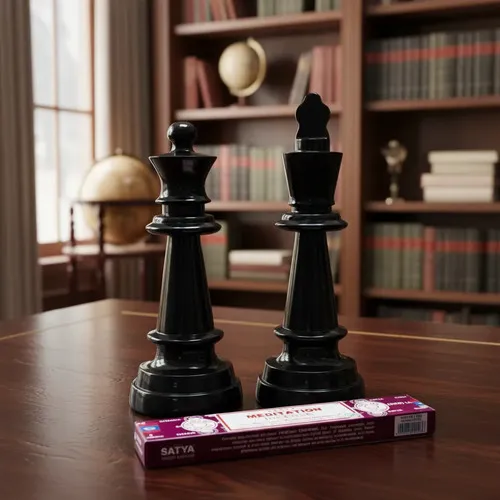 Set De Rey Y Reina De Ajedrez Decorativa Esmaltada Negro