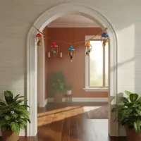 Toran Móvil Decorativo Elefante Ganesha 1 Metro Importado