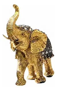 Elefante Deco Abundancia Importado Incrustacion Fantasías Gris Oscuro