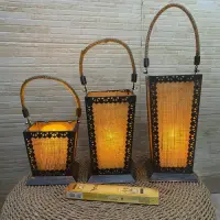 Fanales De India Set 3 Unid Envio Gratis Portavela Importado Dorado