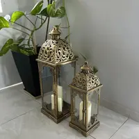 Fanal De India Importado Oriente Portavelas Estilo Marroquí  Dorado Oscuro