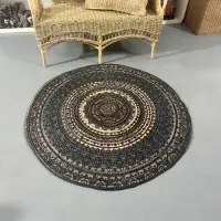Alfombra Reversible Yute Natural Importada Pushkar Tienda 1.2 M Modelo 4