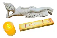 Estatuilla Buda Acostado 36 Cm Resina De India Envio Gratis