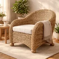Sillón Simple De Seagrass Importado Indonesia Pushkar Tienda Marrón