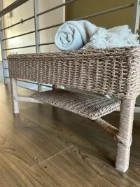Mesa Arrimo Apoyo Ratona Fibra Natural 2 Pisos Kraft-madera Marrón