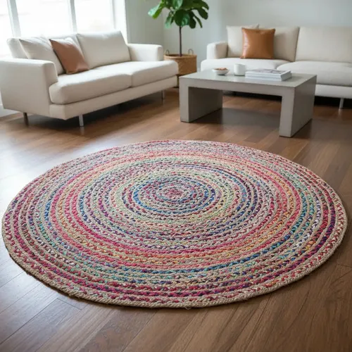 Alfombra Carpeta Yute Multicolor Artesanal Pushkar Tienda 1.5 M Multicolor