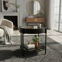 Mesa Reloj Ratona Diseño Moderno Importado Negro