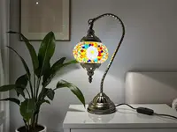 Lámpara Velador Curvo Turco Importado Decoración 40cm