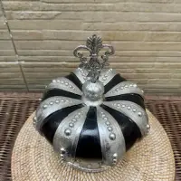 Corona Rey Reina Decorativa Cerámica Importada Adorno Plateado