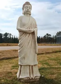 Buda Protector Gigante 140 Cm En Resina Apto Exterior Jardin Blanco