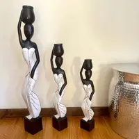 Set 3 Africanas De 1 M Madera Teka Importado D Indonesia