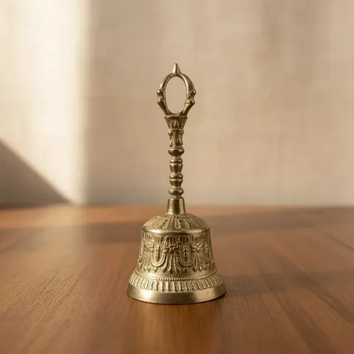 Campana Tibetana Pushkar Tienda Modelo Importada Bronce