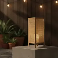 Fanal Farol Artesanal C Vela Led Importado Pushkar Tienda Marrón Claro