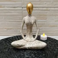 Figura Yoga De Indonesia Estatuilla Reiki Meditación Pushkar Marrón Claro