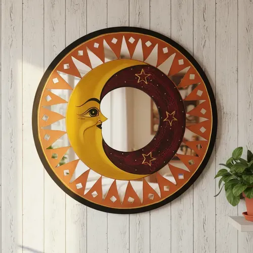 Espejo Importado De Indonesia 40 Cm Venecitas Artesanal 